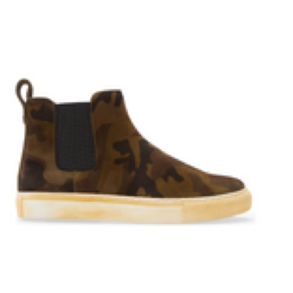NEW Chocolat Blu Move Suede NASH Camo Print Pull On Distressed Sneakers - Picture 3 of 13